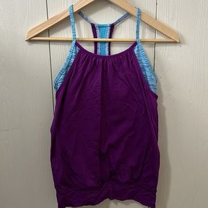 Ivivva Purple over Blue Striped Double Dutch Tank Top